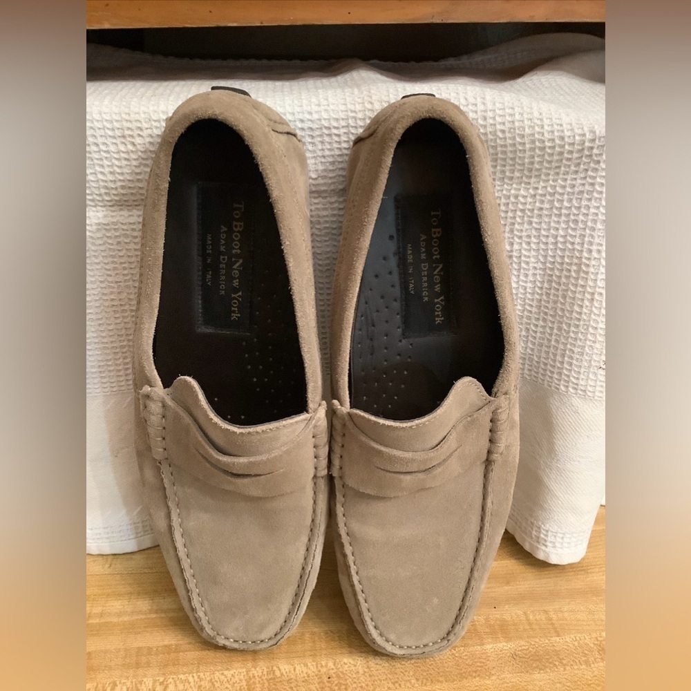 To Boot New York Adam Derrick Suede Brown Men’s 7.5 Drivers Shoes NWOB $325‌ - Picture 4 of 16